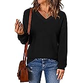 Arach&Cloz Women's Wool Blend Sweaters V Neck Winter Business Casual Outfits Warm Tops 2026