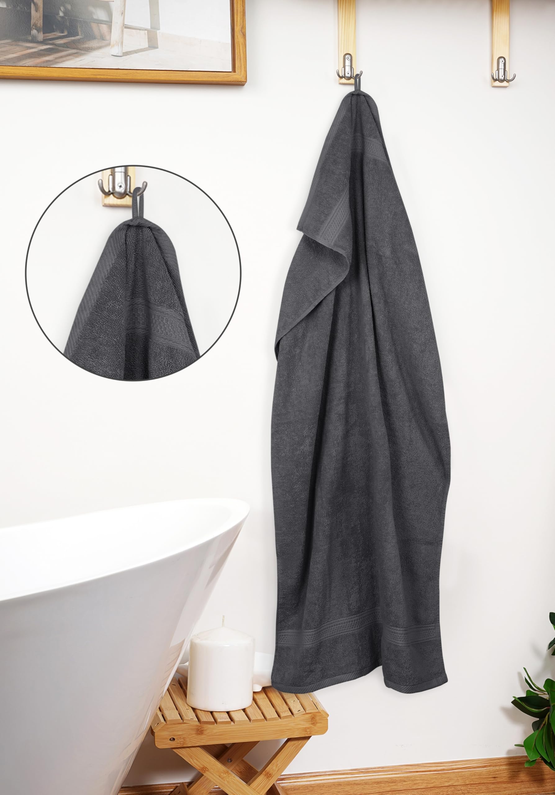 Utopia Towels - 4er-Pack Badetücher Set Premium 100% ringgesponnene Baumwolle 69 x 137 cm Handtücher, sehr saugfähig, weiches Gefühl Duschtücher (Grau) 3
