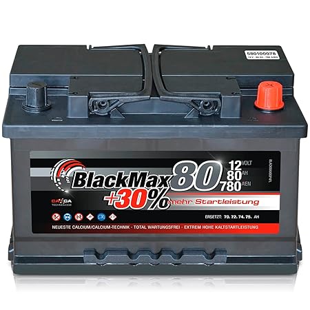 Autobatterie 80Ah +30% mehr Leistung Starterbatterie ersetzt 70Ah 72Ah 74Ah 75Ah