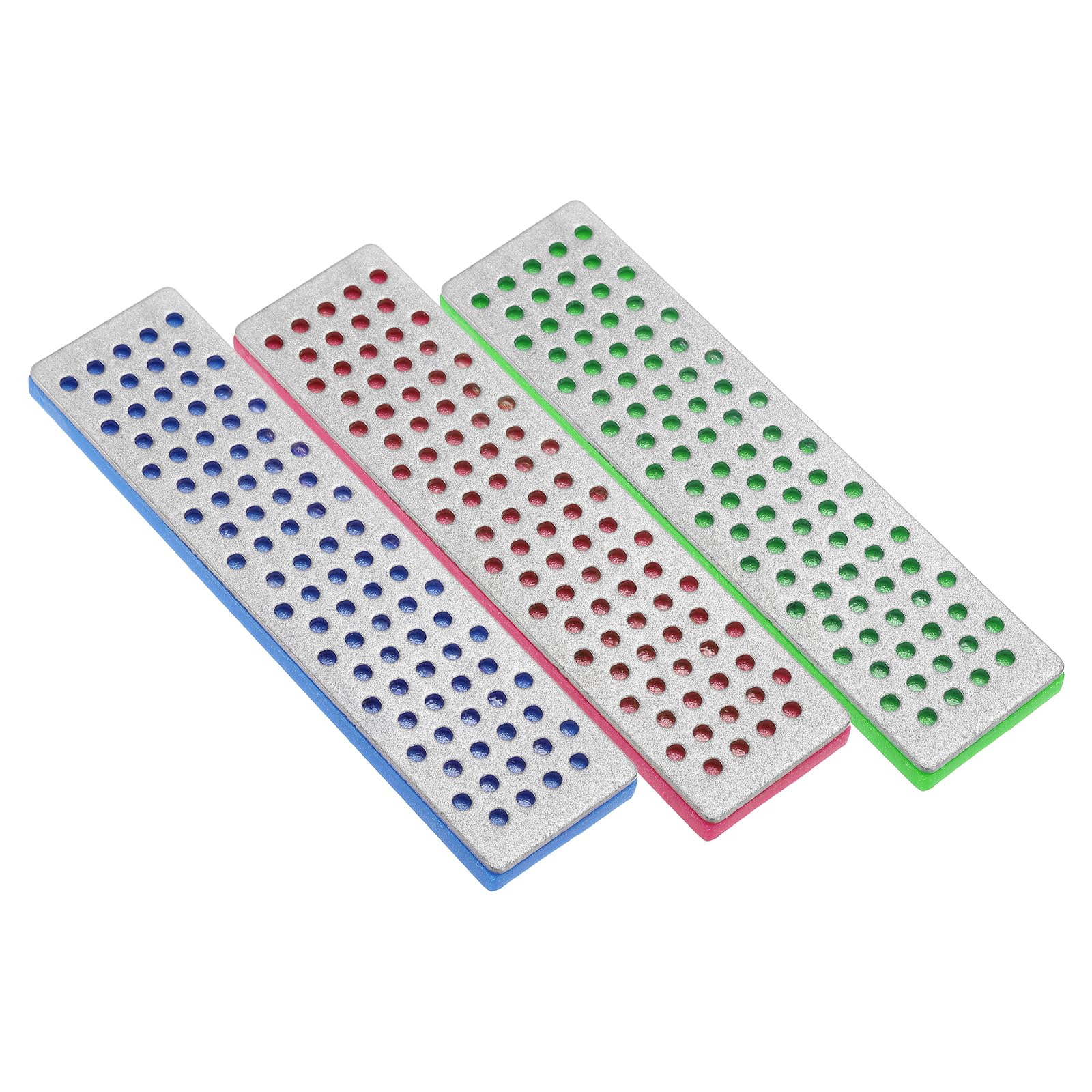 PATIKIL Ski Snowboard Diamond Stone 100mm, 3 Pack 360/500/1000 Grit Coarse/Fine Ski Edge Sharpener Diamond Edge Files Snowboard Whetstone, Green/Fuchsia/Blue