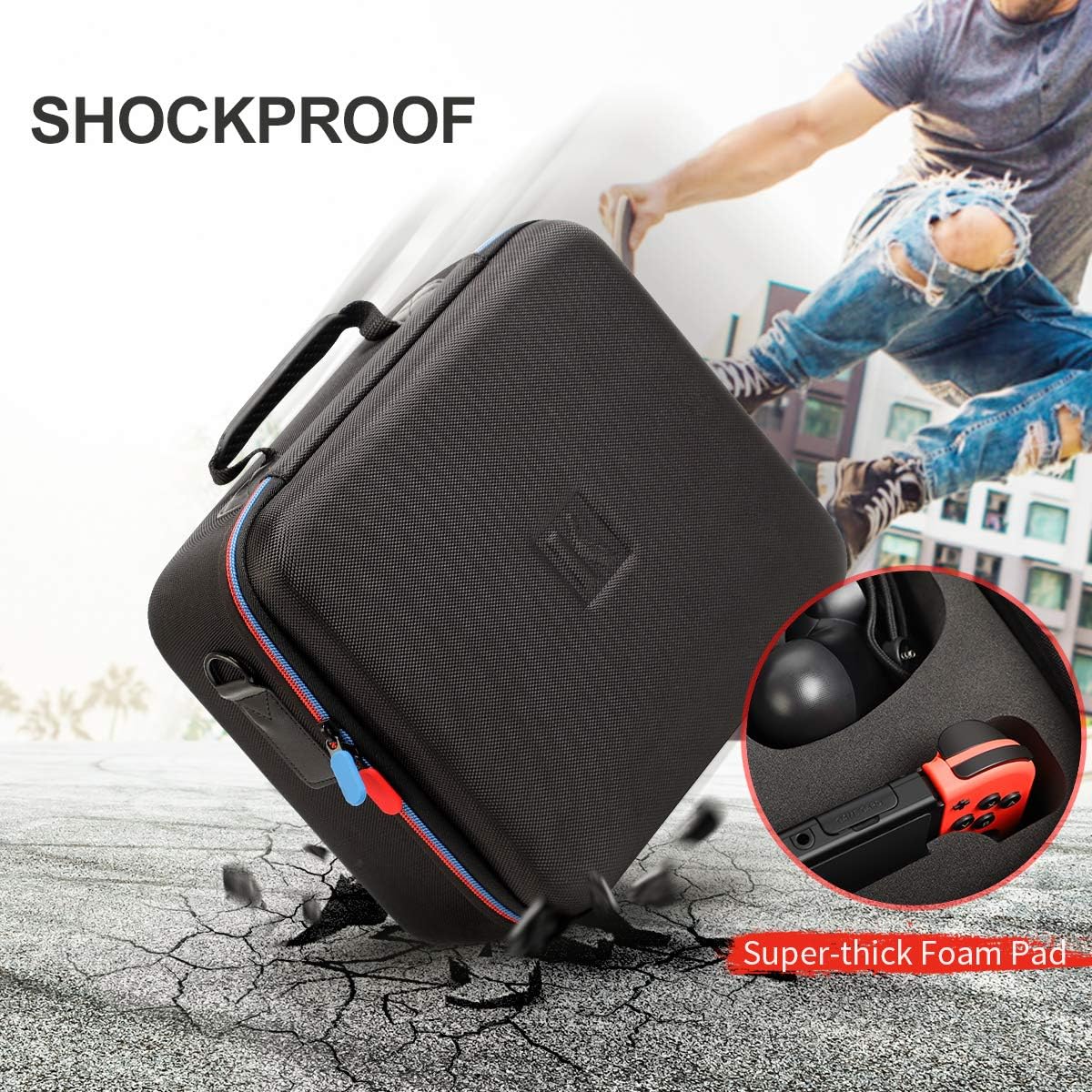 Kootek Large Shockproof Carrying Storage Case for Nintendo Switch, Hard Shell Travel Cases with 21 Games & Shoulder Strap for Switch Console, Pro Controller, Accessories Switch Dock, AC Adapter Cable: Computers & Accessories