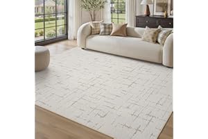 Area Rug for Living Room Rug High Low Textured Tufted Jacquard Boho Neutral Carpet Rug for Bedroom Dining Room Nursery Non Sl