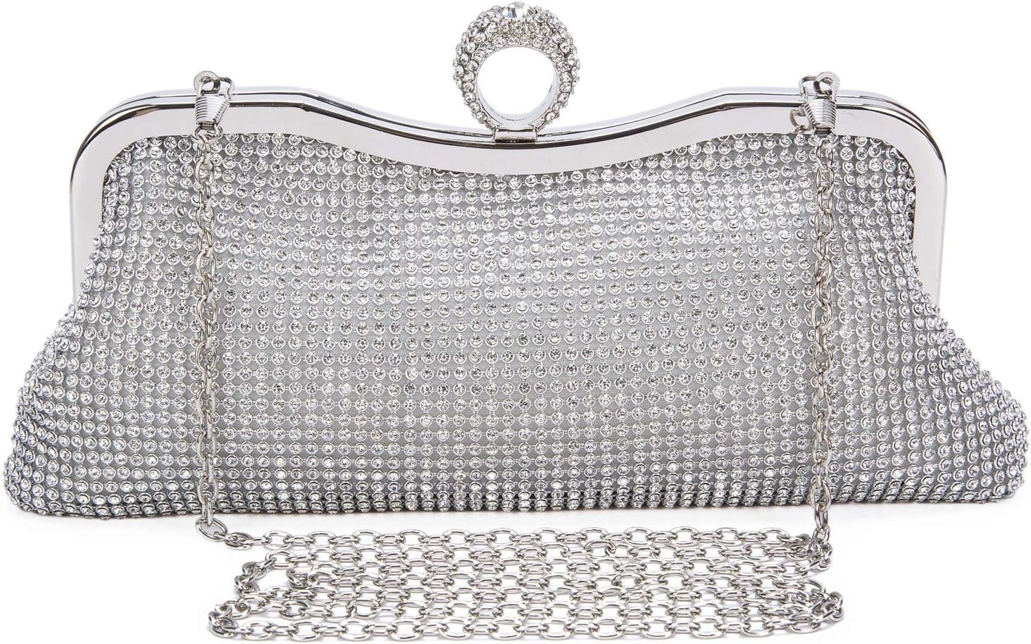 silver bridal clutch bag