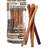 Mighty Paw Long Lasting 12" Bully Sticks for Dogs - All Natural Grass Fed Beef Chews. Lower Odor Dog Bully Sticks for Large Dogs, Medium and Small Breeds. Single Ingredient Treats