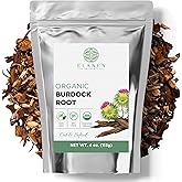 Organic Burdock Root 4 oz. (113g), USDA Certified Organic Burdock Root Herb Tea, Dried Bardana, Raiz De Bardana Tea, Cut & Sifted