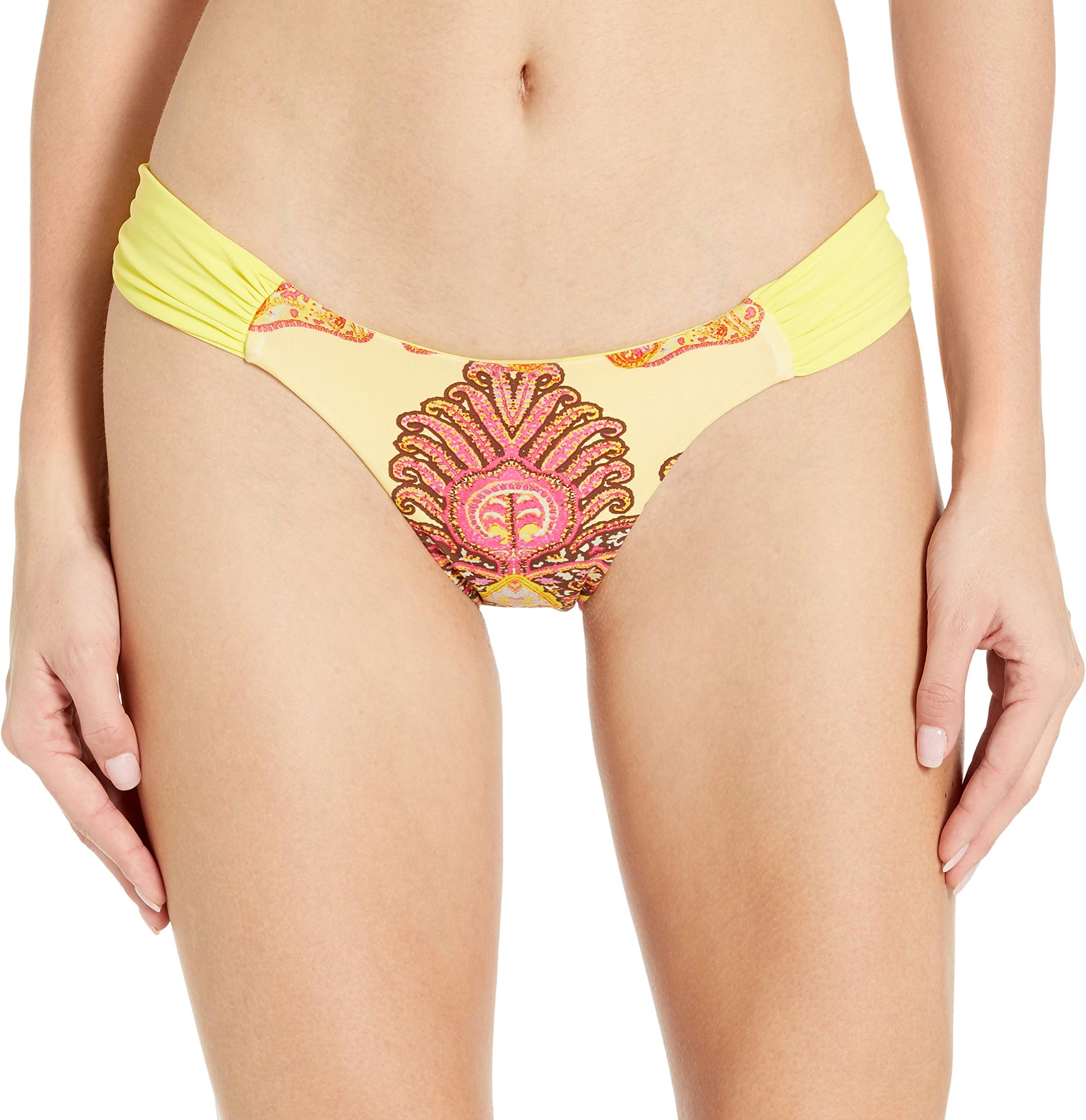 Sauvage Women's Yellow and Fuchsia Gypsy Bikini Bottom
