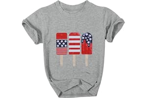 QLIPIN Toddler 4th of July Shirt Boys American Flag Popsicle Shirts Patriotic Tee USA Flag Graphic Short Sleeve Top