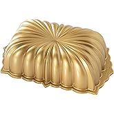 Nordic Ware Classic Fluted Loaf Pan, 6 Cup, Gold