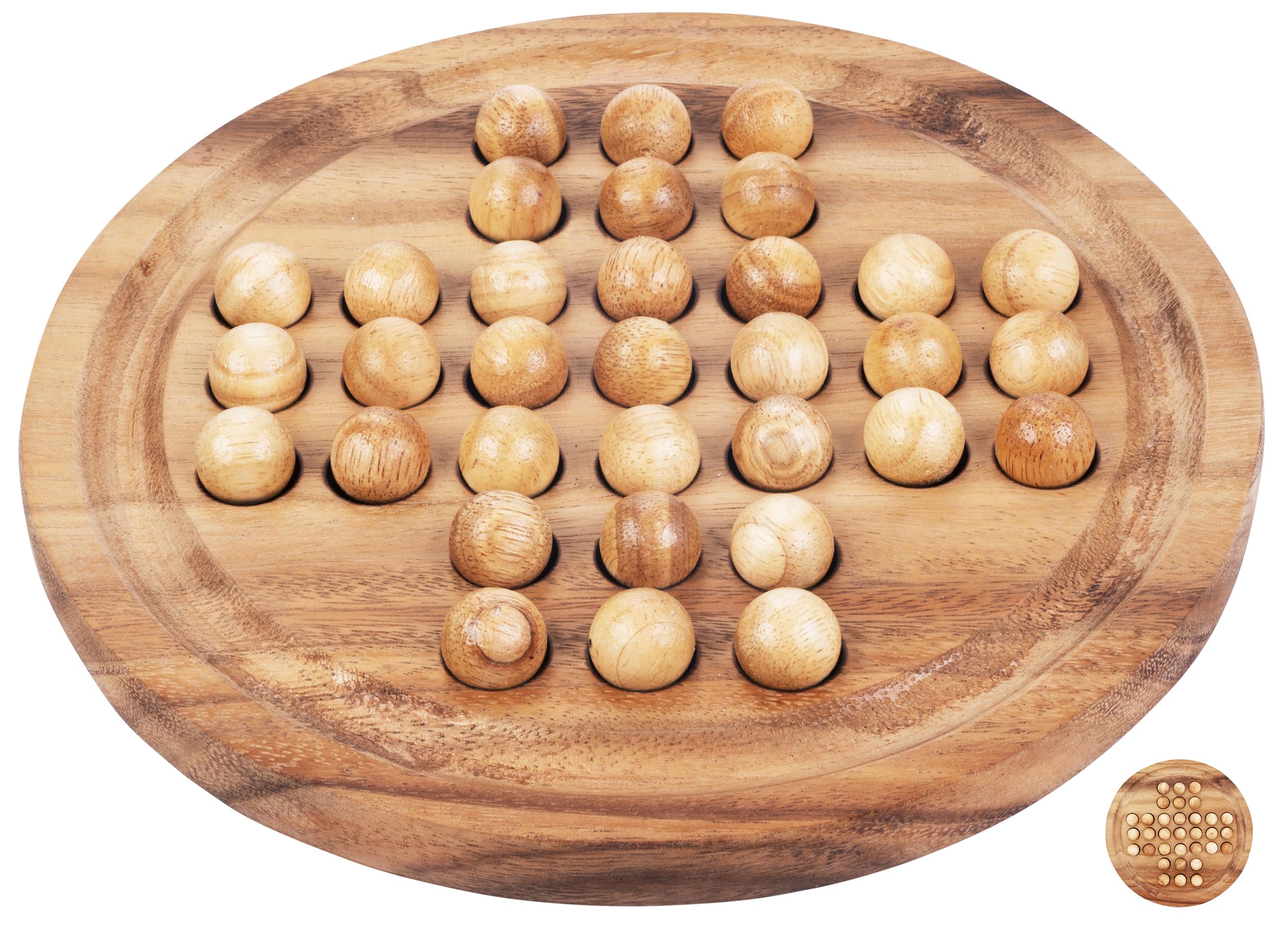 Engelhart - 350470- Solitaire - Peg Solitaire Game - Includes 33 Wooden Balls - Size L - 1 Player - Ages 6+