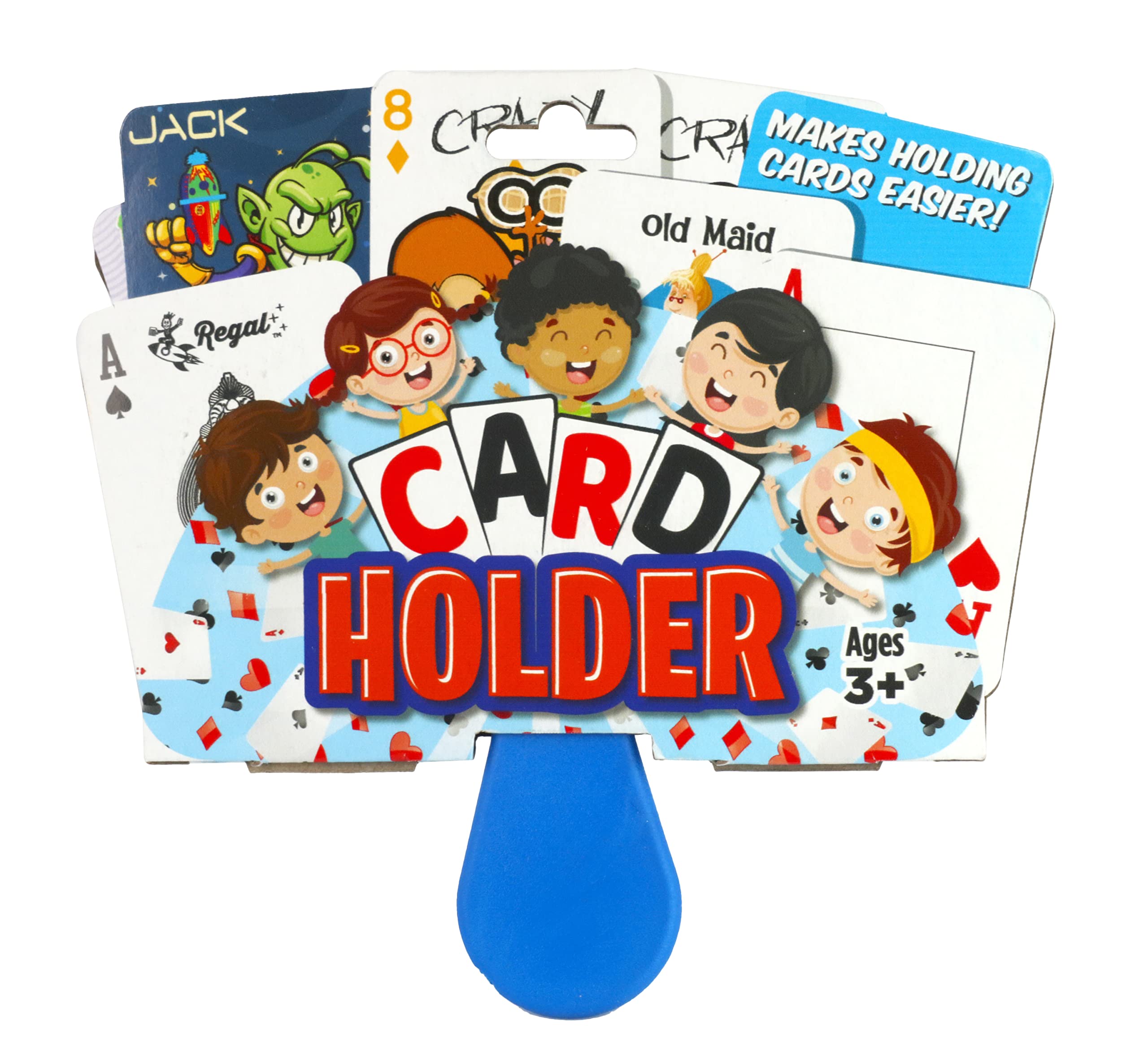 Regal Games 1 Pack Card Holders for Playing Cards - Kids Card Holder with Plastic Paddles - Ideal for Family Fun Game Night and Travel (Ages 3+)