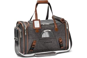 Mr. Peanut's Airline Approved Soft Sided Pet Carrier, Low Profile Gold Series Tote, Premium Brand Self Locking Zippers, Under Seat Compatibility, Plush Faux Fleece Bedding with a Sturdy Plywood Base