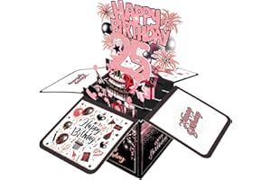 25th Birthday Card, 25th Birthday Decorations for Her, Happy Birthday 3D Cards for 25 Year Old Daughter, Birthday Gift Box fo