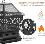 Yaheetech 66 cm Hex Fire Pit Wood Burning Outdoor Fire Bowl with Spark Screen view 6