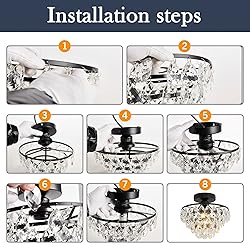 YYJLX Modern Small Crystal Ceiling Light Fixture