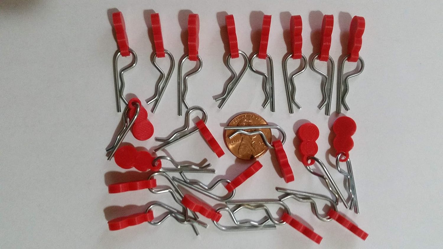20 1/10TH Scale RC CAR Body Clips PINS RED Pull TABS 20