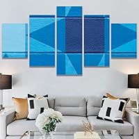 SIGNWIN 5 Panel Canvas Wall Art Abstract Colorful Geometric Hallway Minimalist Mixed Media Multicolor Patterns for Home Decorations Ready to Hang - 60
