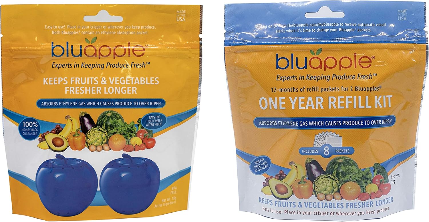 Bluapple Blue Produce Freshness Balls Fresh Extender + OneYear Refill