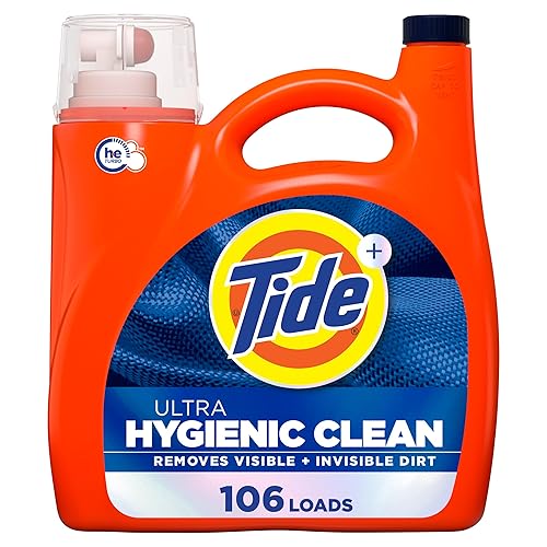 Tide Hygienic Clean Heavy 10x Duty Liquid Laundry Detergent, HE Compatible, Original Scent, 149 fl oz, 106 loads