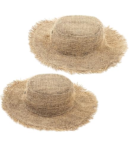 Hemp Sun Hat with Frayed Edges, Lightweight, Adjustable  display picture 3