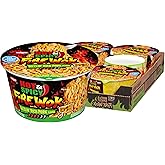 Nissin Hot &amp; Spicy Fire Wok, Sizzlin' Rich Pork, 4.37 Ounce (Pack of 6) | Bold and spicy flavor for a kick of heat in every bite