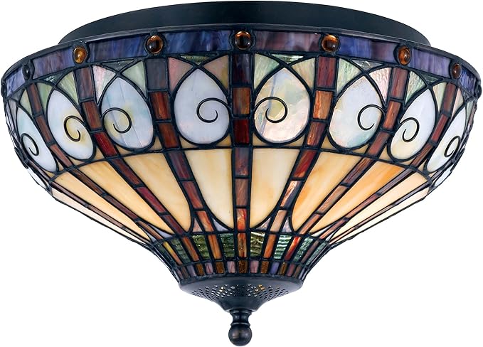 Quoizel Tfav1714vb Ava Tiffany Flush Mount Ceiling Lighting 2