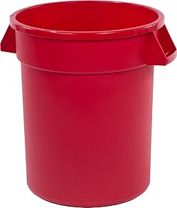 Carlisle 34102005 Bronco Round Waste Container Only, 20 Gallon, Red