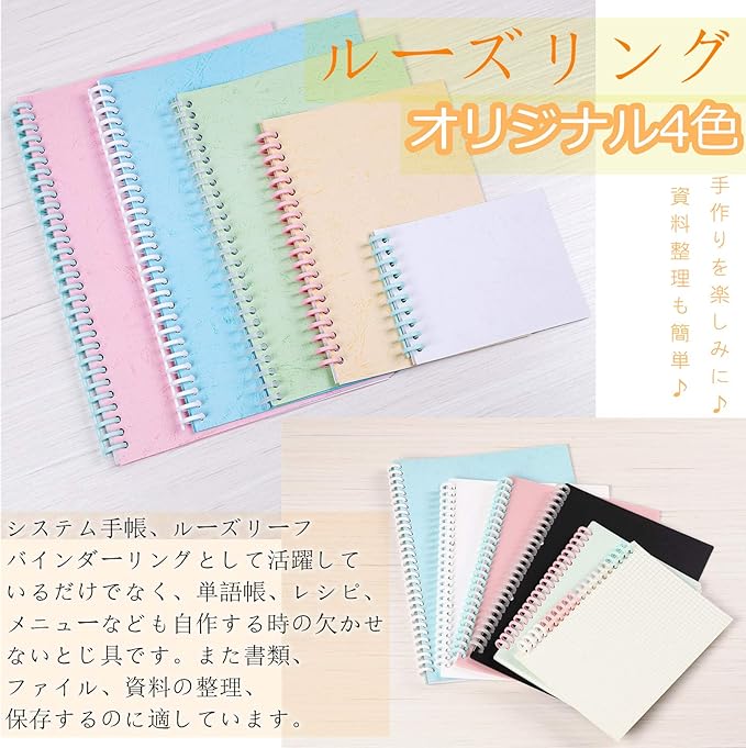 Amazon Worklion 30穴製本 ルーズリング A5 B5ルーズリング 製本用とじ具 ファイル本製作 資料保存 整理 穴径13mm 1組 10本入 4色 文房具 オフィス用品 文房具 オフィス用品