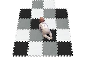 YIMINYUER Baby Playmats Floor Gyms Puzzles Jigsaw Puzzle Play mats Floor Exercise mats Frame,Fitness Yoga mats Play mat Crawling mat Flooring White Black Gray R01R04R12G301018