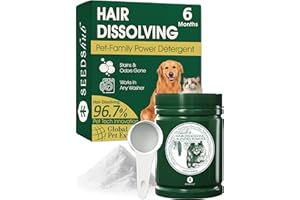 Seedshub Pet Hair Remover for Laundry - Dog & Cat, 96.7% Hair Dissolution, Detergent + Stain Remover, 6-Month Supply, HE/Top/Front-Load Compatible, Removes Residue & Odors, Septic Safe