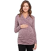 Women's Long Sleeve Maternity Sweater Top (Mauve, Medium)