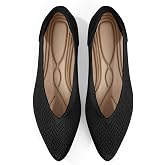 LGCMRH Pointed Toe Flats for Women Knit Ballet Flats Women's Comfortable Dress Shoes Casual Business Work