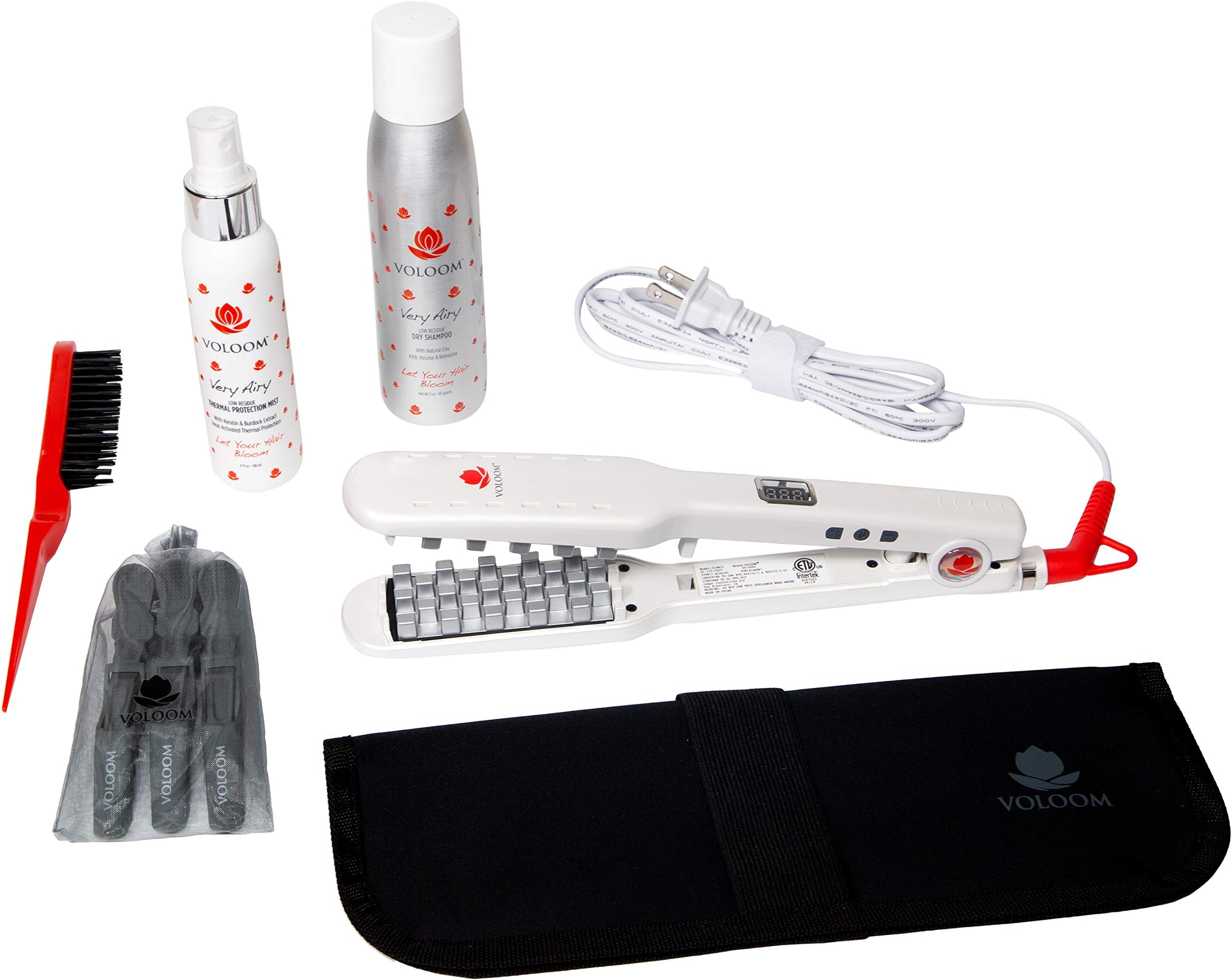 VOLOOM Classic Pump Up the VOLUME Volumizing Set – VOLOOM Classic, Clips, Brush, Carrying Case, VERY AIRY Thermal Heat Protectant Mist & VERY AIRY Dry Shampoo