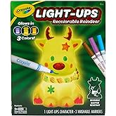 Crayola Light Ups Reindeer, Recolorable Light Up Toy for Kids, Reindeer Decor, Glow in the Dark, Holiday Gift for Kids, Ages 4+