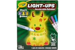 Crayola Light Ups Reindeer, Recolorable Light Up Toy for Kids, Reindeer Decor, Glow in the Dark, Holiday Gift for Kids, Ages 4+