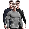 DRSKIN 4, 3, 2 or 1 Pack Men's Compression Shirts Top Long Sleeve Sports Baselayer Workout Running Athletic Active