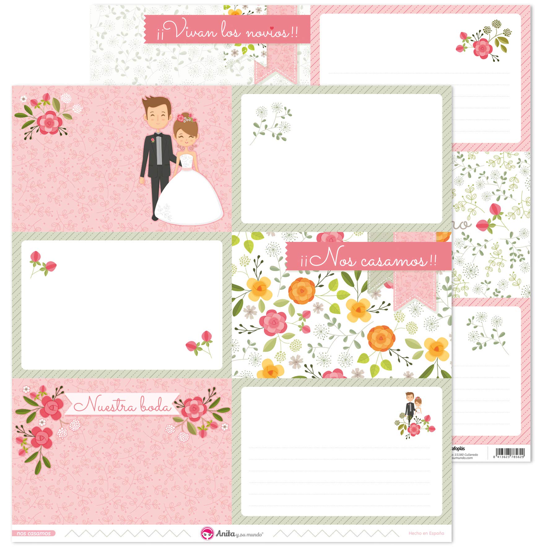 Anita and Su Mundo Collection We Marry Scrapbooking Papers, Paper, Large Cards, 12" x 12"
