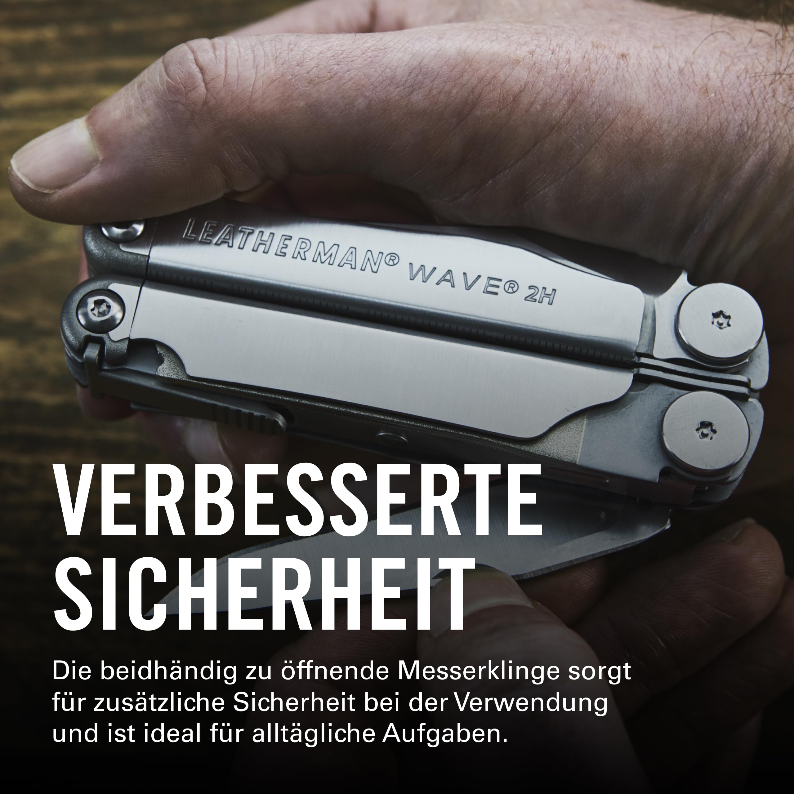 Leatherman 2H Wave+ Multi-Tool - 18-in-1 Hochleistungs-Edelstahlwerkzeug mit Klingen, Zangen und Drahtschneidern - Camping Zubehör - Edelstahl 6