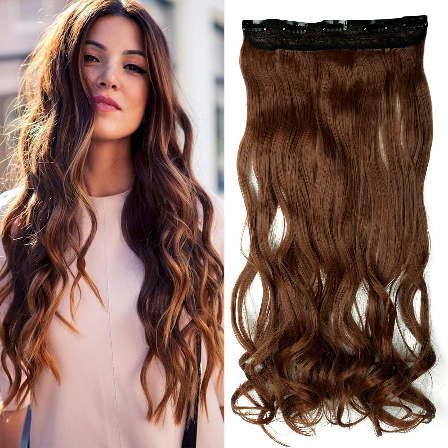 Monobande Cheveux A Clip Pour Extension Longue Rajout Cheveux A Clip