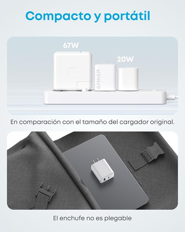 Cargador iPhone Carga Rapida USB C 20W con 2 Puertos
