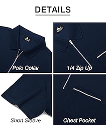 ZITY Men's Pique Short Sleeve Polo Shirt Breathable