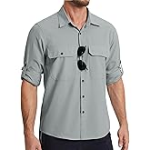 Mens 571 Performance Fishing Shirts Long Sleeve UPF 50+ Sun Protection Quick Dry Cooling Hiking Travel Button Down Shirt