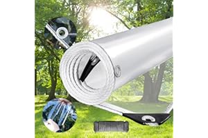 LC&QS Clear PVC Vinyl Tarp Clear Tarps，Waterproof Clear with Grommets Clear Tarps Heavy Duty Waterproof， Transparent Waterproof raincloth for Roofs （2.6' x 5'）