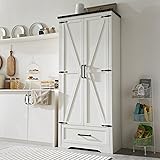 JXQTLINGMU Farmhouse Kitchen Pantry Cabinet