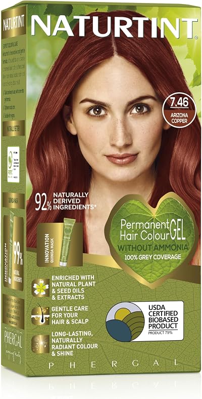 Naturtint 7.46 Arizona Copper Permanent Hair Colour Gel 60ml + Mask