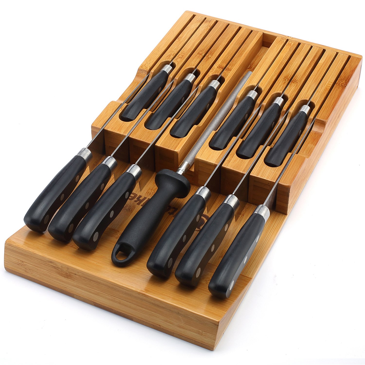 Utoplike InDrawer Bamboo knife block Drawer Organizer and Holder,fit for 12 711978504987 eBay