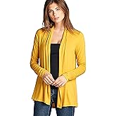Women Casual Open Front Long Sleeve Lightweight Softest Viscose Made from Bamboo Cardigan