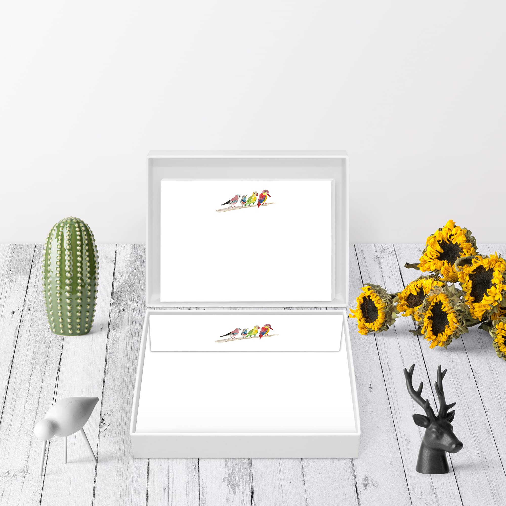 Me Loovely Birds Flat Notecard and Envelopes Sets A6 Size Blank Greeting Cards Stationery Writing Supplies Correspondence Notecard Set | Christmas Gifts (Pack of 40)