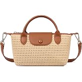 BOSTANTEN Mini Tote for Women Crossbody Bag with Adjustable Strap | Premium Vegan Leather Crochet, Lightweight, Cute, Stylish, Top Handle, Smooth Zipper, Summer Vacation Daily Travel Use