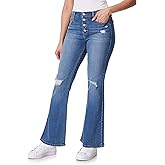 WallFlower Womens Flirty Curvy Super Flare High Rise Insta Stretch Juniors Jeans