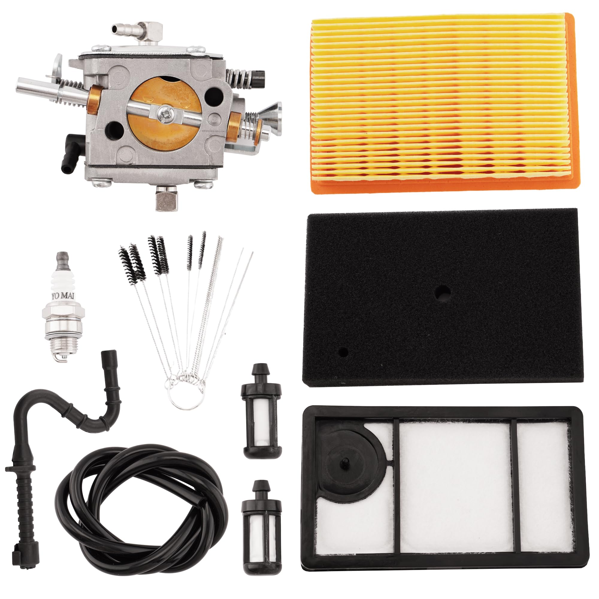 WateryWave TS400 Carburetor Kit for Sti-hl TS 400 Concrete Cut-Off Saw Replace HS-274E 4223 120 0600 42231200600 with Spark Plug Air filter Fuel Line Fuel Filter Cleaning Brush, 10PCS(TS400-7KIT)